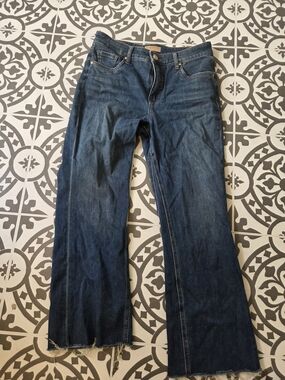 Dark Blue Straight-Leg Denim Jeans